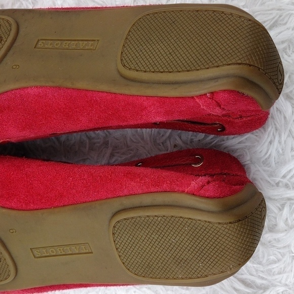 Talbots Red Suede Leather Tassel Upper Round Toe Slip On Flat Moccasin Shoe - Picture 9 of 16